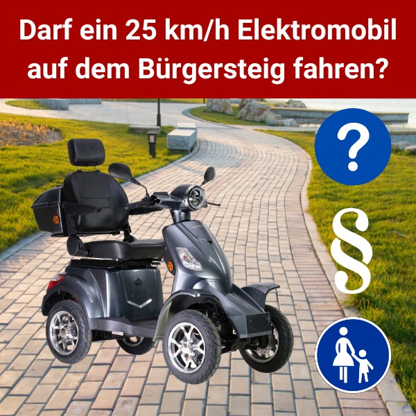 Darf ein 25 km/h Elektromobil auf dem Bürgersteig fahren?, Ratgeber  Elektromobile, Elektromobile