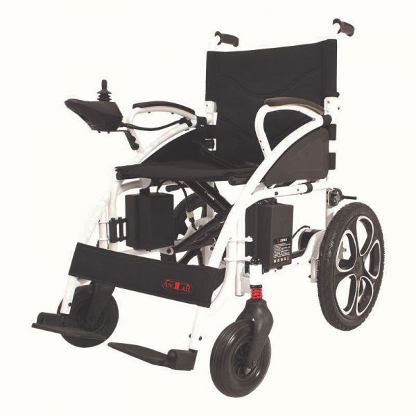 Antar elektrischer Rollstuhl (6 km/h) weiß - faltbar